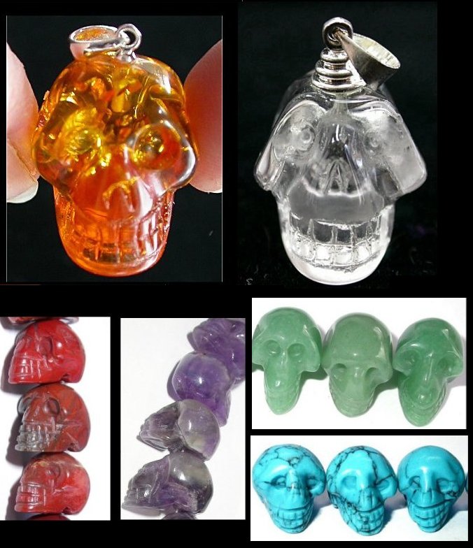 Crystal Skull Beads Pendants Pocket Skulls Blue Star Traders Ethically Sourced Carved Synergy Crystal Skulls More