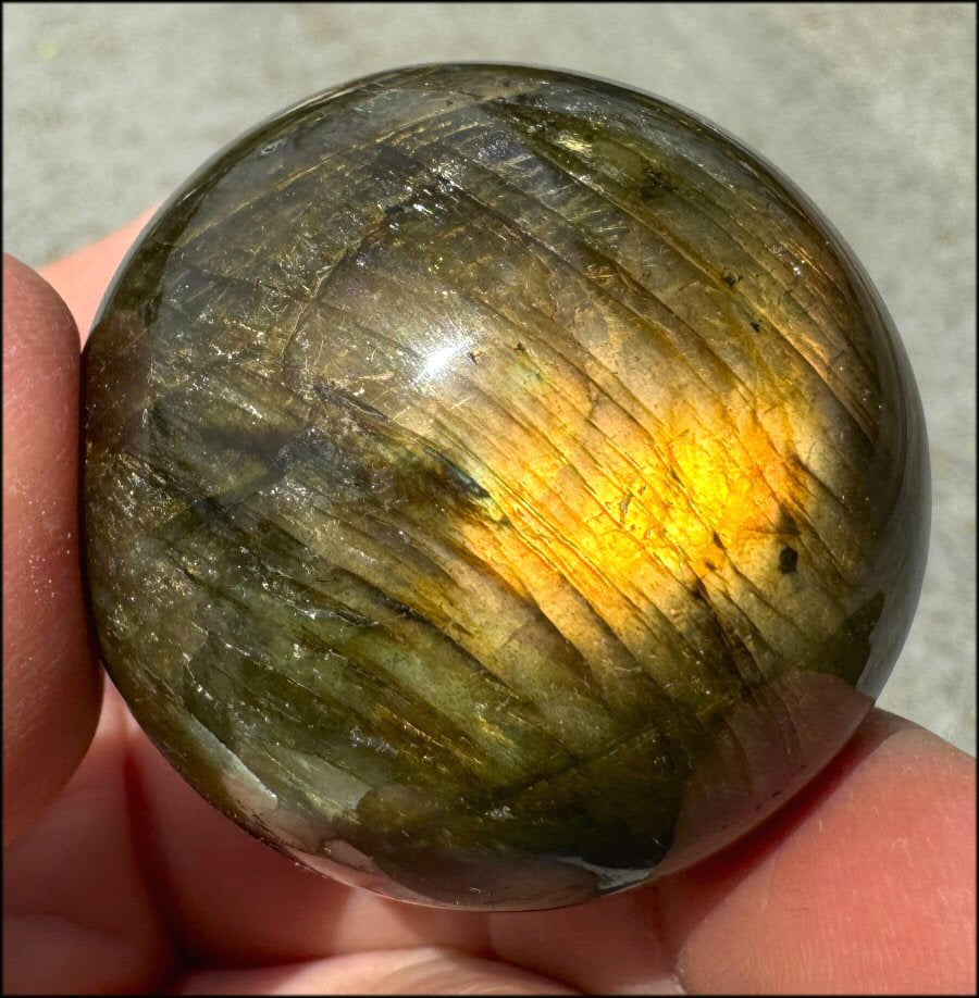 LABRADORITE Crystal Sphere / Ball w/ Lovely FLASH - with Synergy 15+ years