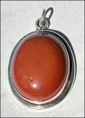 Sterling Silver and RED JASPER Crystal Pendant - Stone of Counselors and Healers - with Synergy 10+ years