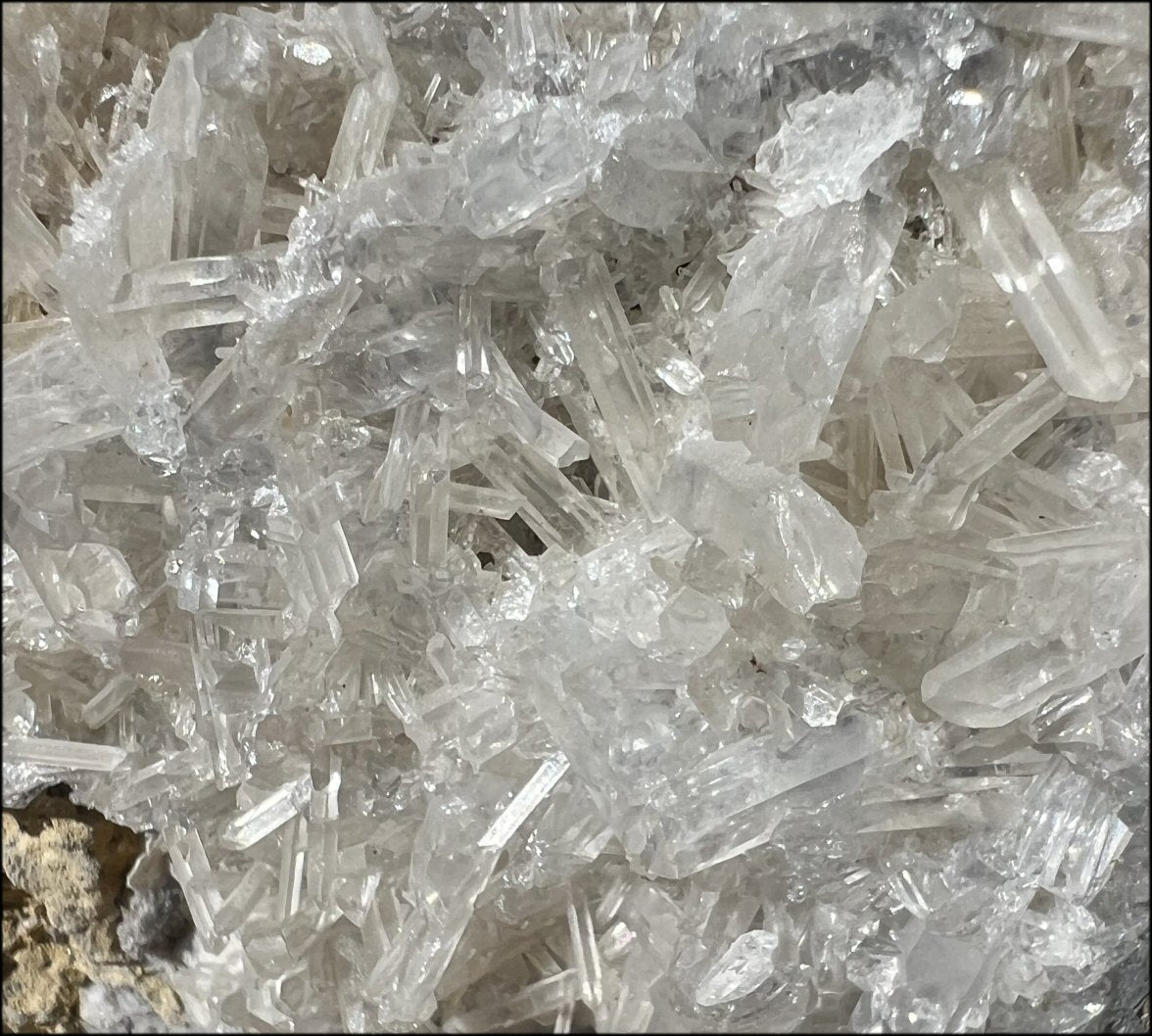 Quartz Crystal + Limestone METAMORPHOSIS Crystal Skull with Fantastic Sparkly Crystal Points