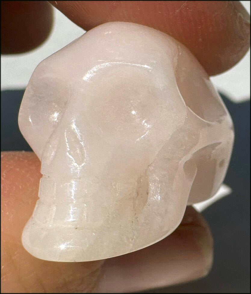 ~Cute!~ Tiny Pink PERUVIAN OPAL Collector's Crystal Skull - with Synergy 19+ yrs