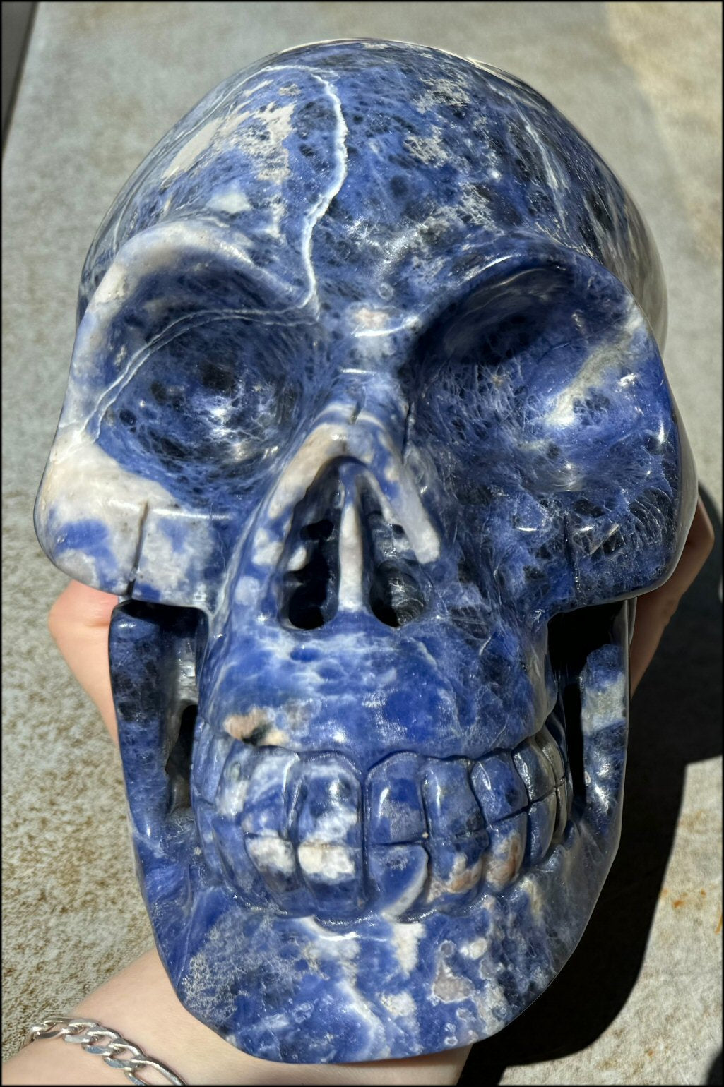~Super Sale~ LifeSize SODALITE Crystal Skull - Connect Head+Heart, Be present in the moment