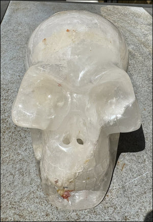 ~Super Sale~ LifeSize HIMALAYAN QUARTZ Crystal Skull with Multi-Colored Hematite, Golden Healer inclusions