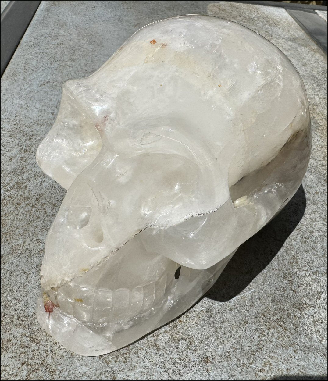 ~Super Sale~ LifeSize HIMALAYAN QUARTZ Crystal Skull with Multi-Colored Hematite, Golden Healer inclusions