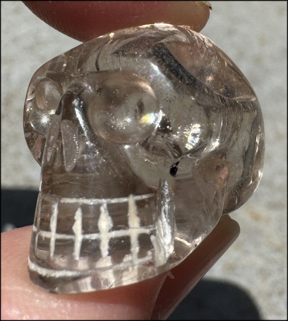 Small SMOKY QUARTZ Crystal Skull - Dissolve Negativity - with Synergy 5+ yrs