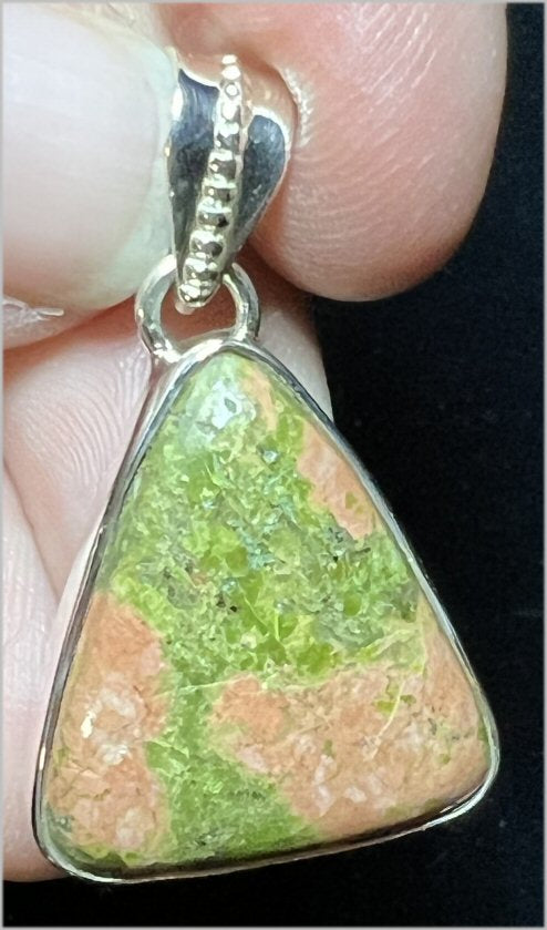 Sterling Silver UNAKITE Crystal Pendant - Connect with Animal Guides - with Synergy 9+ years