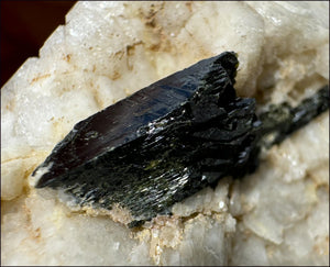 Aegirine Crystal Specimen on Microline Matrix - Grounding, Root Chakra