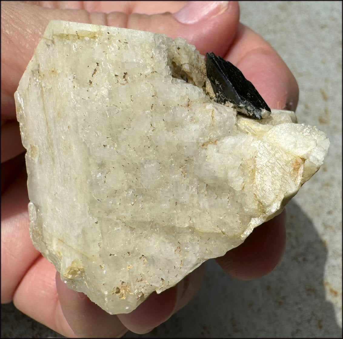 Aegirine Crystal Specimen on Microline Matrix - Grounding, Root Chakra
