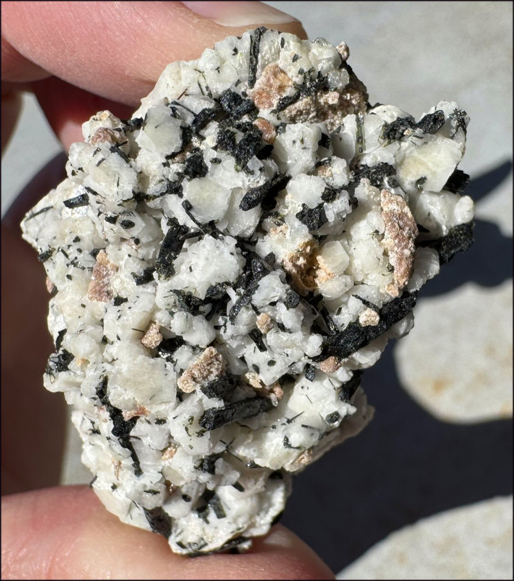 Aegirine Crystal Specimen on Microline Matrix - Grounding, Root Chakra