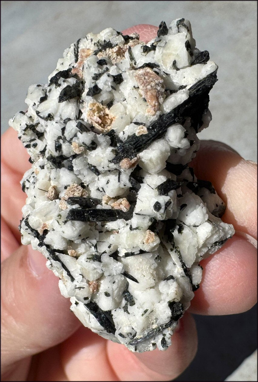 Aegirine Crystal Specimen on Microline Matrix - Grounding, Root Chakra