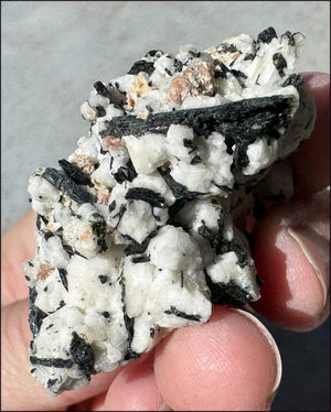 Aegirine Crystal Specimen on Microline Matrix - Grounding, Root Chakra