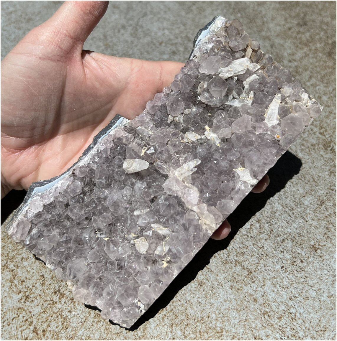 Amethyst Geode Crystal Slab - Divine Guidance, Inner Peace - with Synergy 20+ years