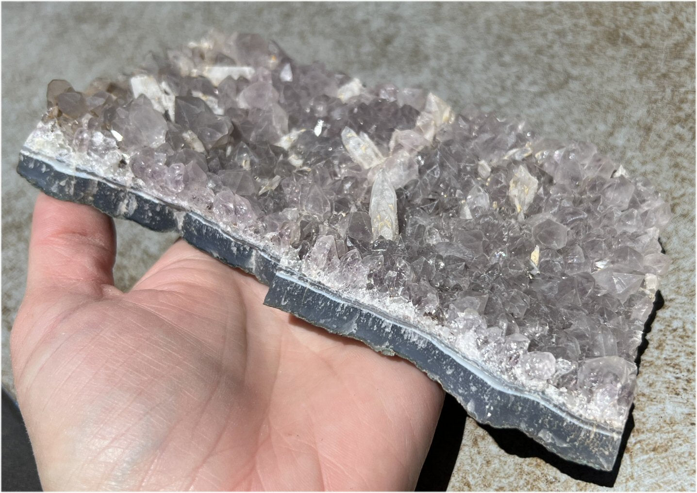 Amethyst Geode Crystal Slab - Divine Guidance, Inner Peace - with Synergy 20+ years