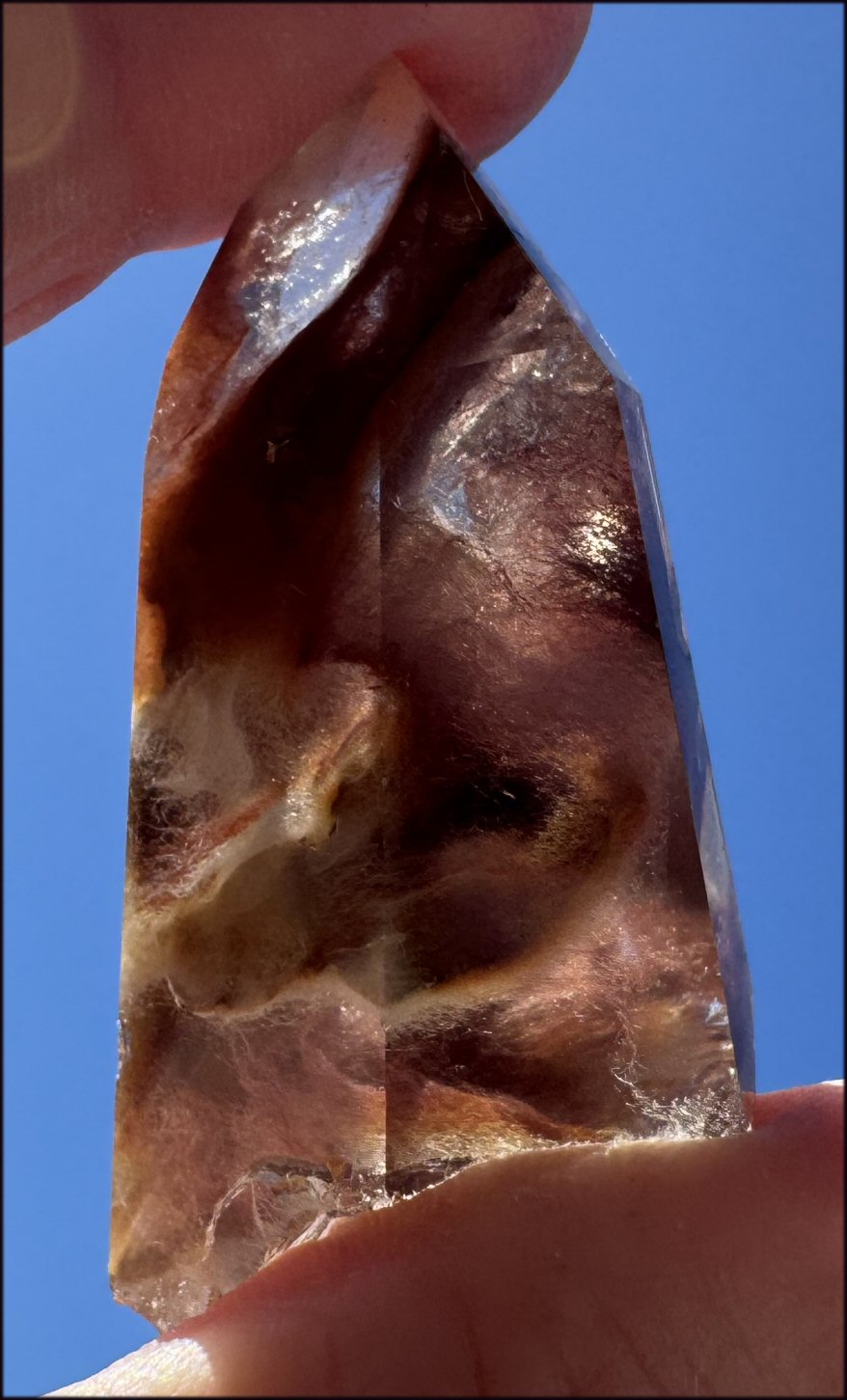Angel Phantom Quartz Crystal Point - AKA Amphibole Quartz - Past Life Work
