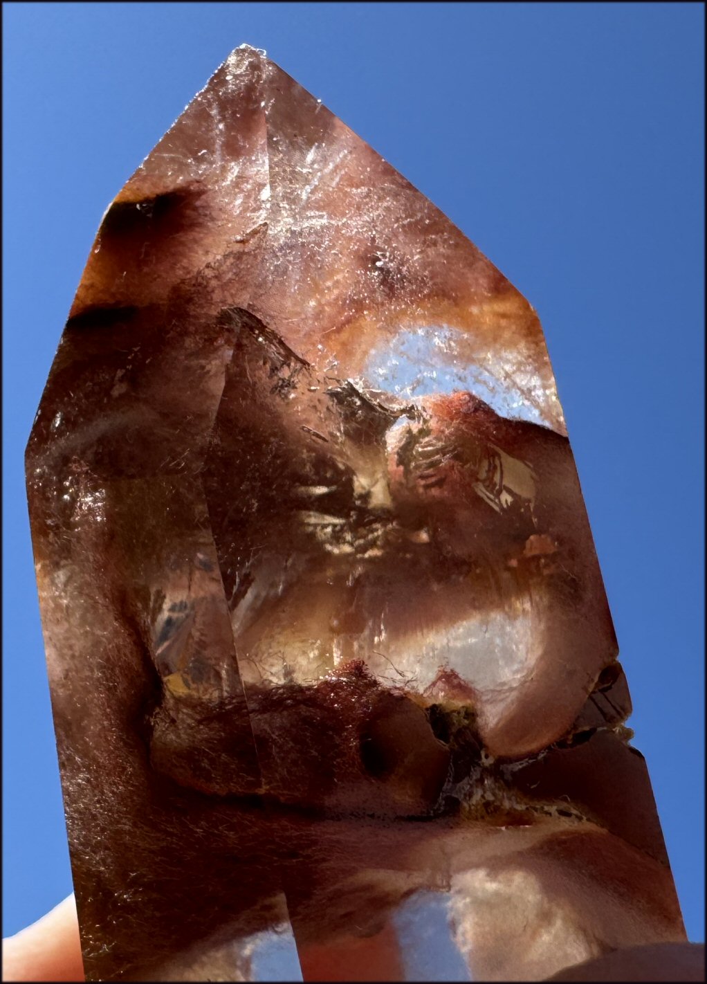 Angel Phantom Quartz Crystal Point - AKA Amphibole Quartz - Past Life Work
