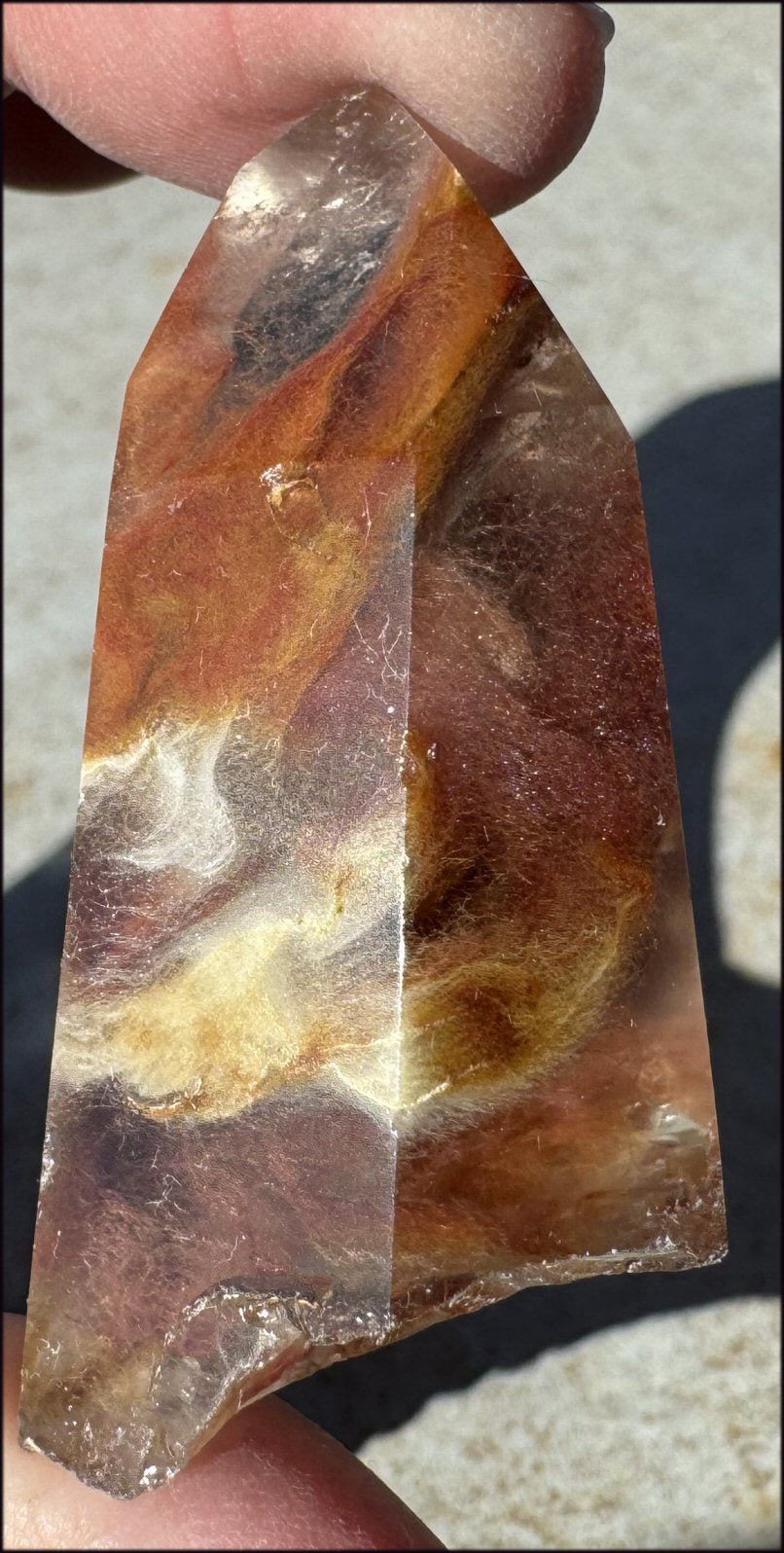 Angel Phantom Quartz Crystal Point - AKA Amphibole Quartz - Past Life Work
