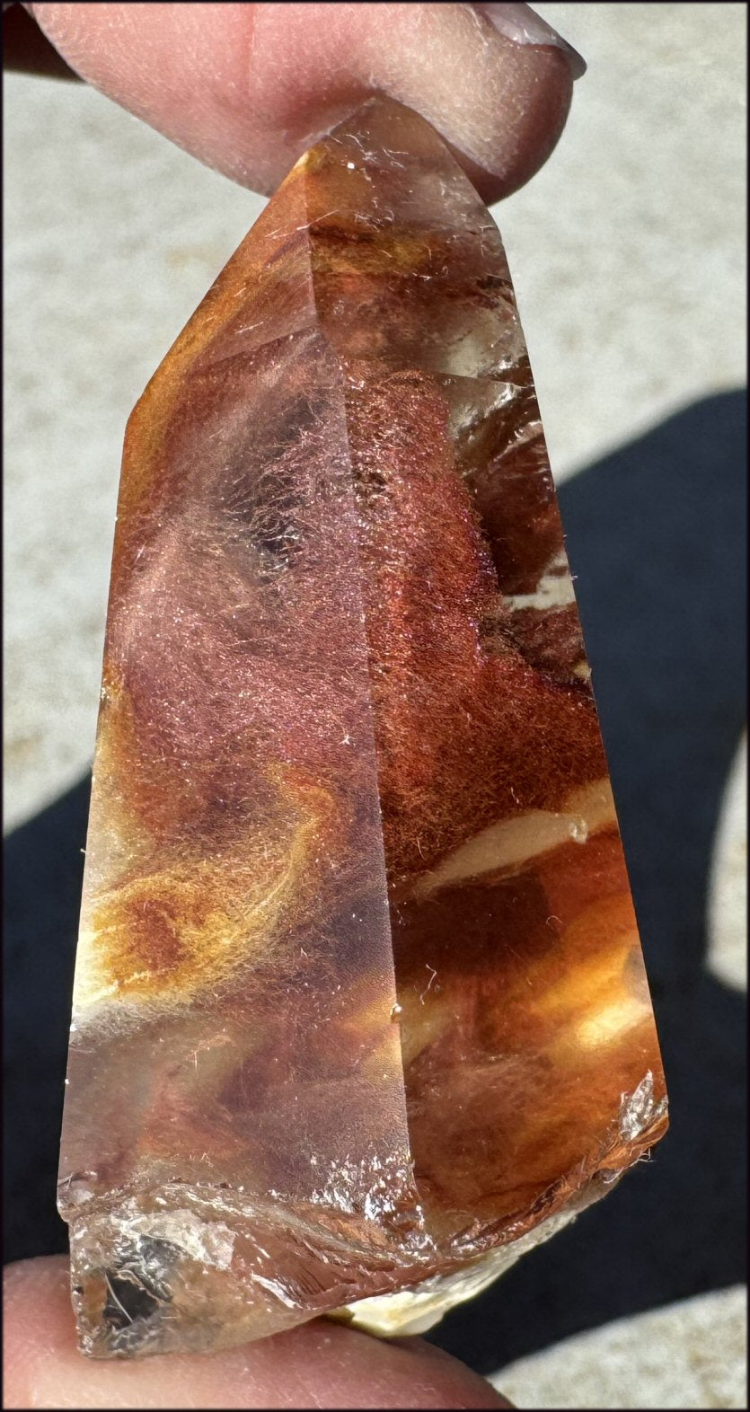 Angel Phantom Quartz Crystal Point - AKA Amphibole Quartz - Past Life Work