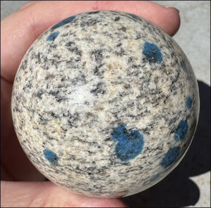 Raindrop Azurite / K2 Granite Crystal Ball / Sphere - Grounding, Divination