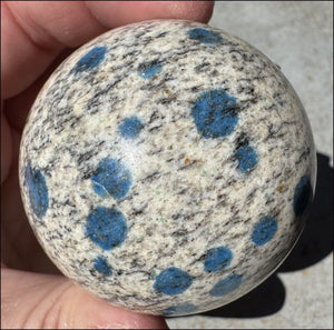 Raindrop Azurite / K2 Granite Crystal Ball / Sphere - Grounding, Divination