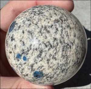 Raindrop Azurite / K2 Granite Crystal Ball / Sphere - Grounding, Divination