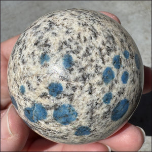 Raindrop Azurite / K2 Granite Crystal Ball / Sphere - Grounding, Divination