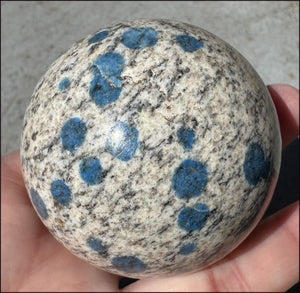 Raindrop Azurite / K2 Granite Crystal Ball / Sphere - Grounding, Divination