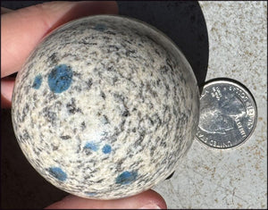 Raindrop Azurite / K2 Granite Crystal Ball / Sphere - Grounding, Divination