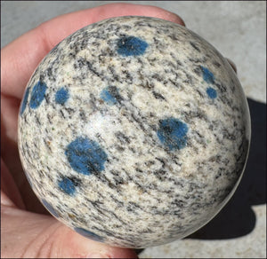 Raindrop Azurite / K2 Granite Crystal Ball / Sphere - Grounding, Divination