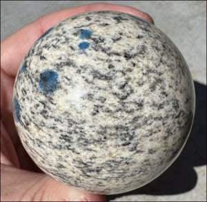 Raindrop Azurite / K2 Granite Crystal Ball / Sphere - Grounding, Divination