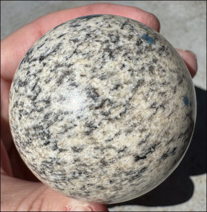 Raindrop Azurite / K2 Granite Crystal Ball / Sphere - Grounding, Divination