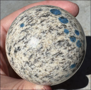 Raindrop Azurite / K2 Granite Crystal Ball / Sphere - Grounding, Divination