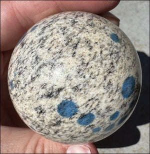 Raindrop Azurite / K2 Granite Crystal Ball / Sphere - Grounding, Divination