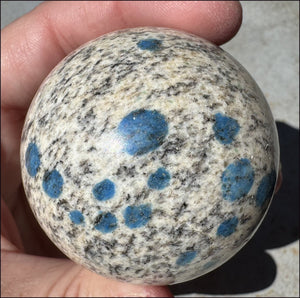 Raindrop Azurite / K2 Granite Crystal Ball / Sphere - Grounding, Divination