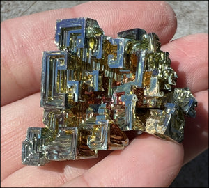 Lg. BISMUTH Crystal Specimen with Fabulous Geometric Patterns - Promote calm