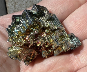 Lg. BISMUTH Crystal Specimen with Fabulous Geometric Patterns - Promote calm