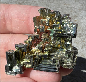 Lg. BISMUTH Crystal Specimen with Fabulous Geometric Patterns - Promote calm