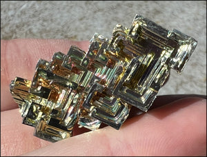 Lg. BISMUTH Crystal Specimen with Fabulous Geometric Patterns - Promote calm