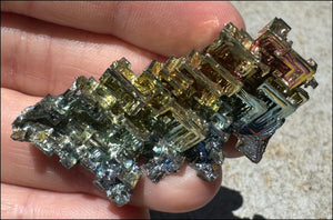 Lg. BISMUTH Crystal Specimen with Fabulous Geometric Patterns - Promote calm