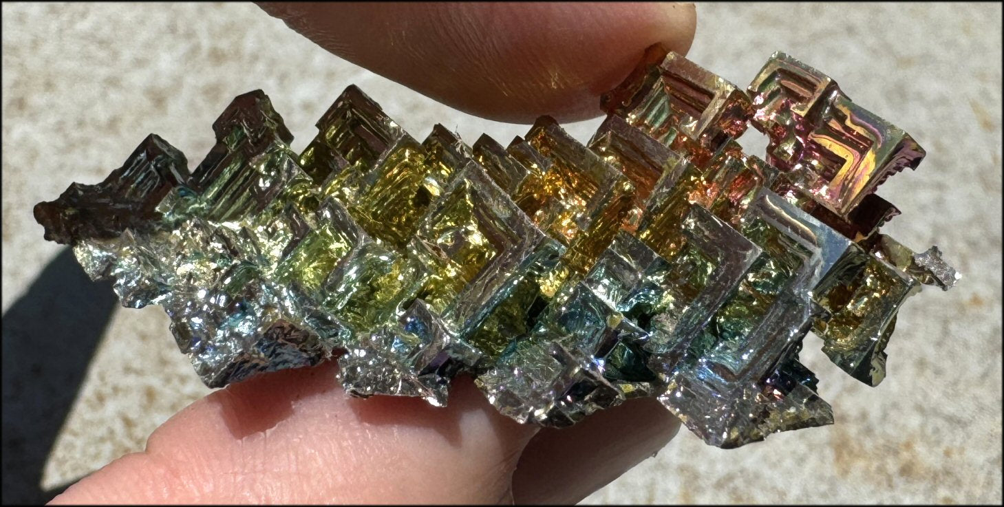 Lg. BISMUTH Crystal Specimen with Fabulous Geometric Patterns - Promote calm