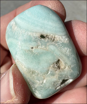 Caribbean Calcite Crystal Pocket Stone with Fantastic VUGS - Calm Communication