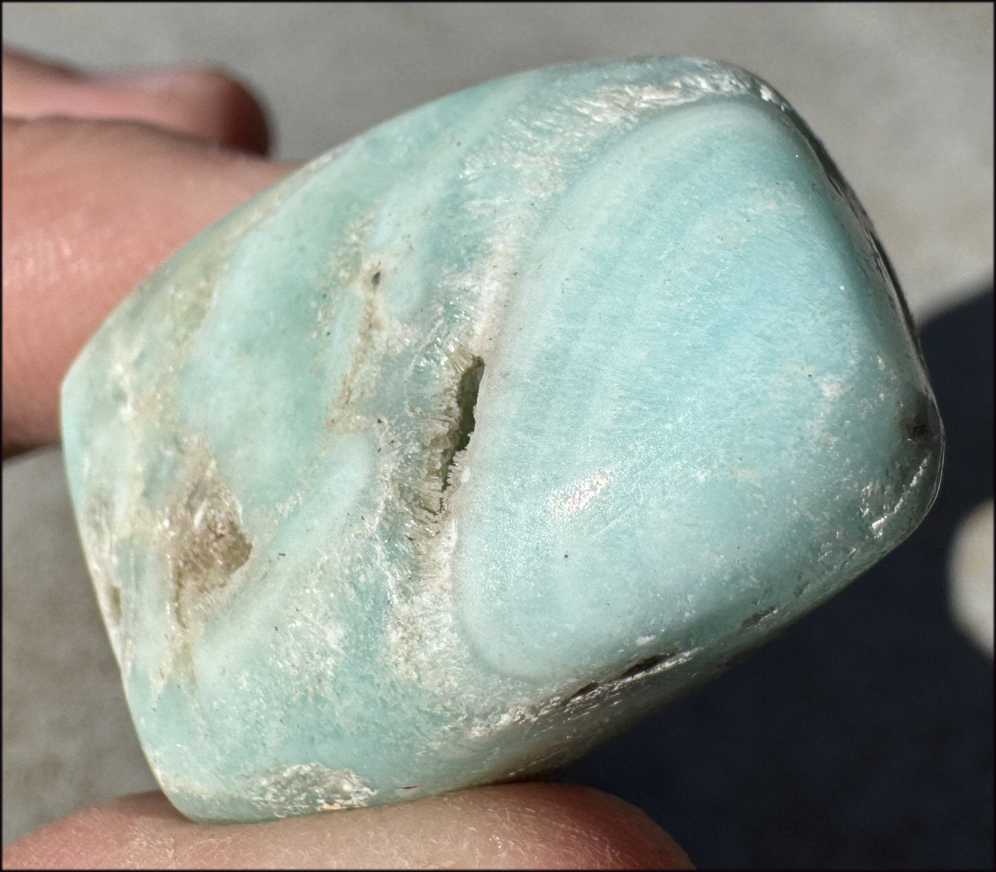 Caribbean Calcite Crystal Pocket Stone with Fantastic VUGS - Calm Communication