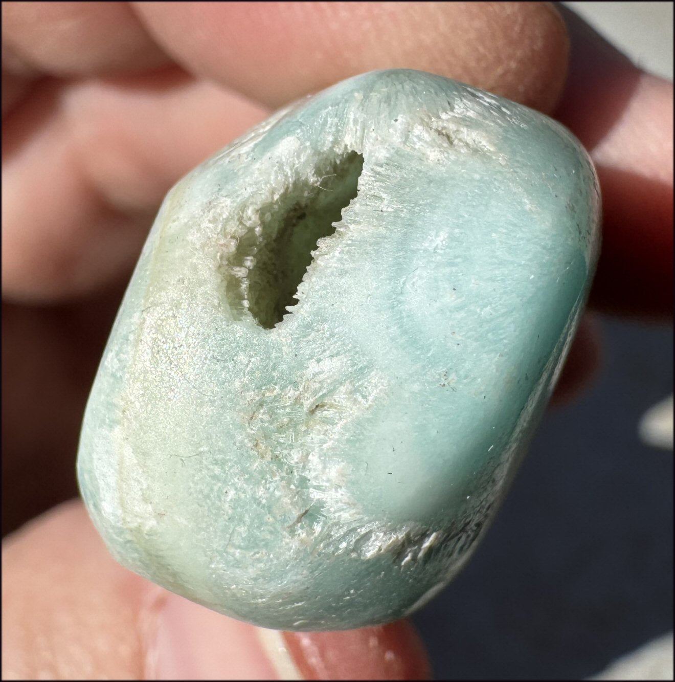 Caribbean Calcite Crystal Pocket Stone with Fantastic VUGS - Calm Communication