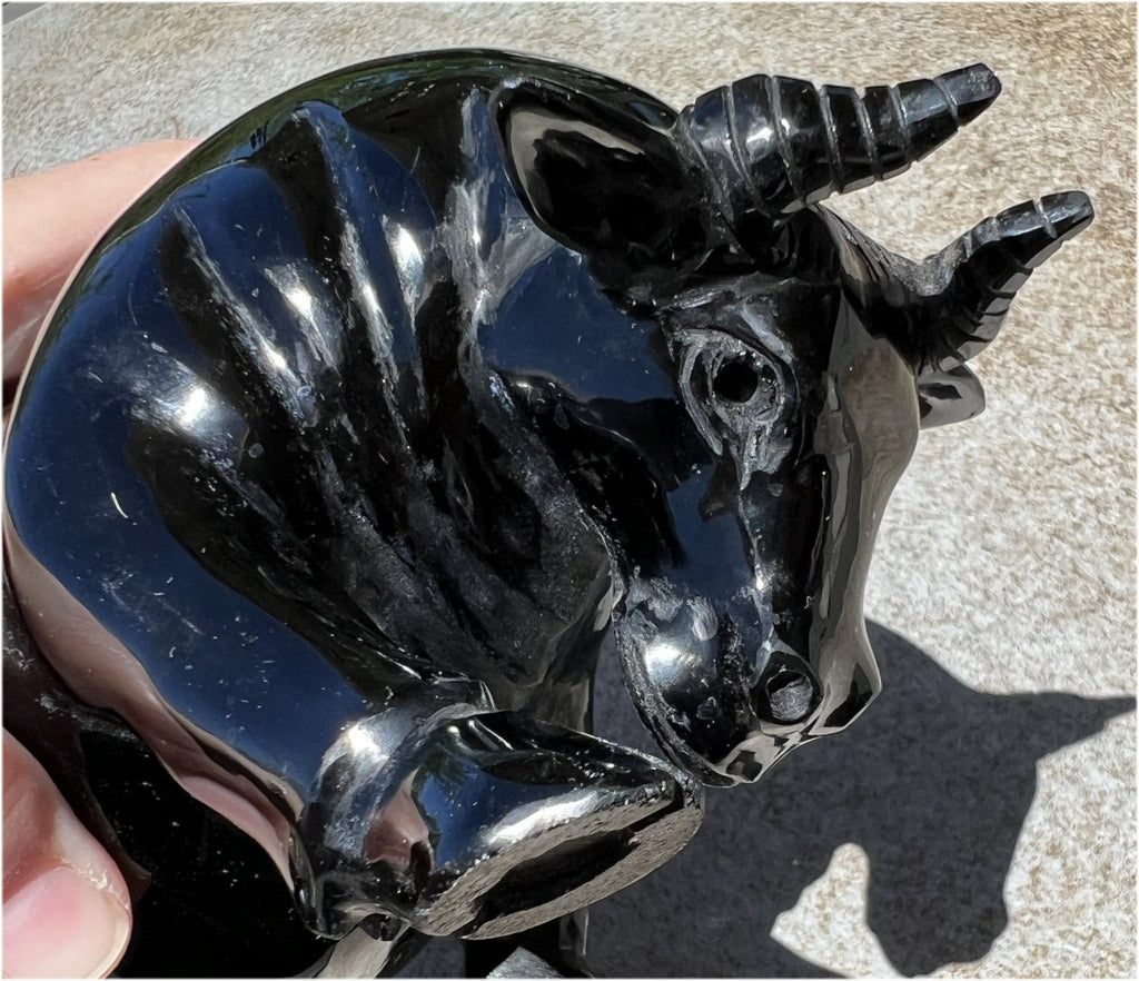 Black Obsidian BULL Totem - 4lbs+ - Taurus, Protection