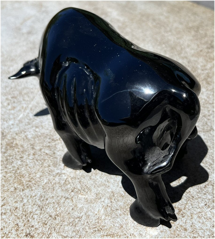 Black Obsidian BULL Totem - 4lbs+ - Taurus, Protection