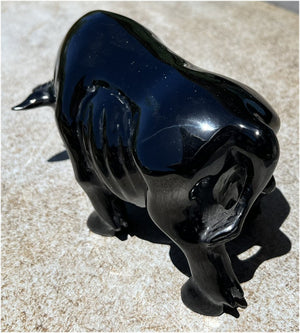 Black Obsidian BULL Totem - 4lbs+ - Taurus, Protection