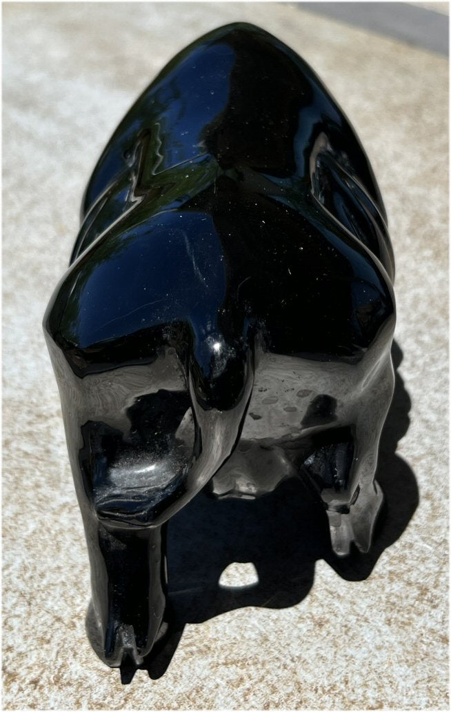 Black Obsidian BULL Totem - 4lbs+ - Taurus, Protection