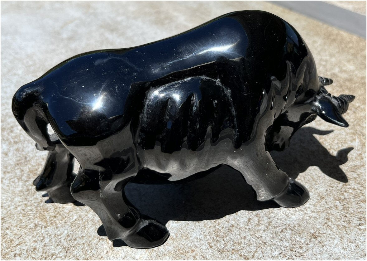 Black Obsidian BULL Totem - 4lbs+ - Taurus, Protection