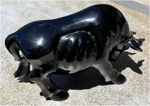 Black Obsidian BULL Totem - 4lbs+ - Taurus, Protection
