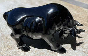 Black Obsidian BULL Totem - 4lbs+ - Taurus, Protection
