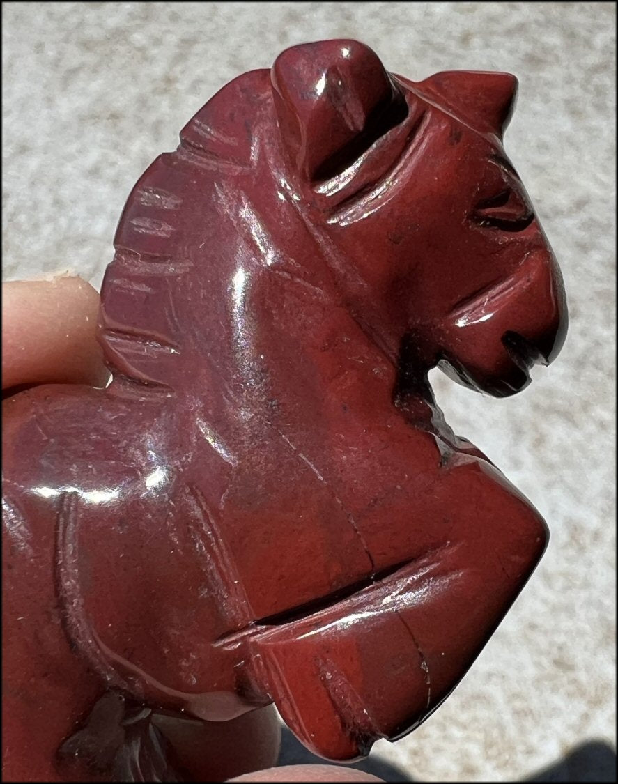 Carved Red Jasper UNICORN Totem - Remember the magic!